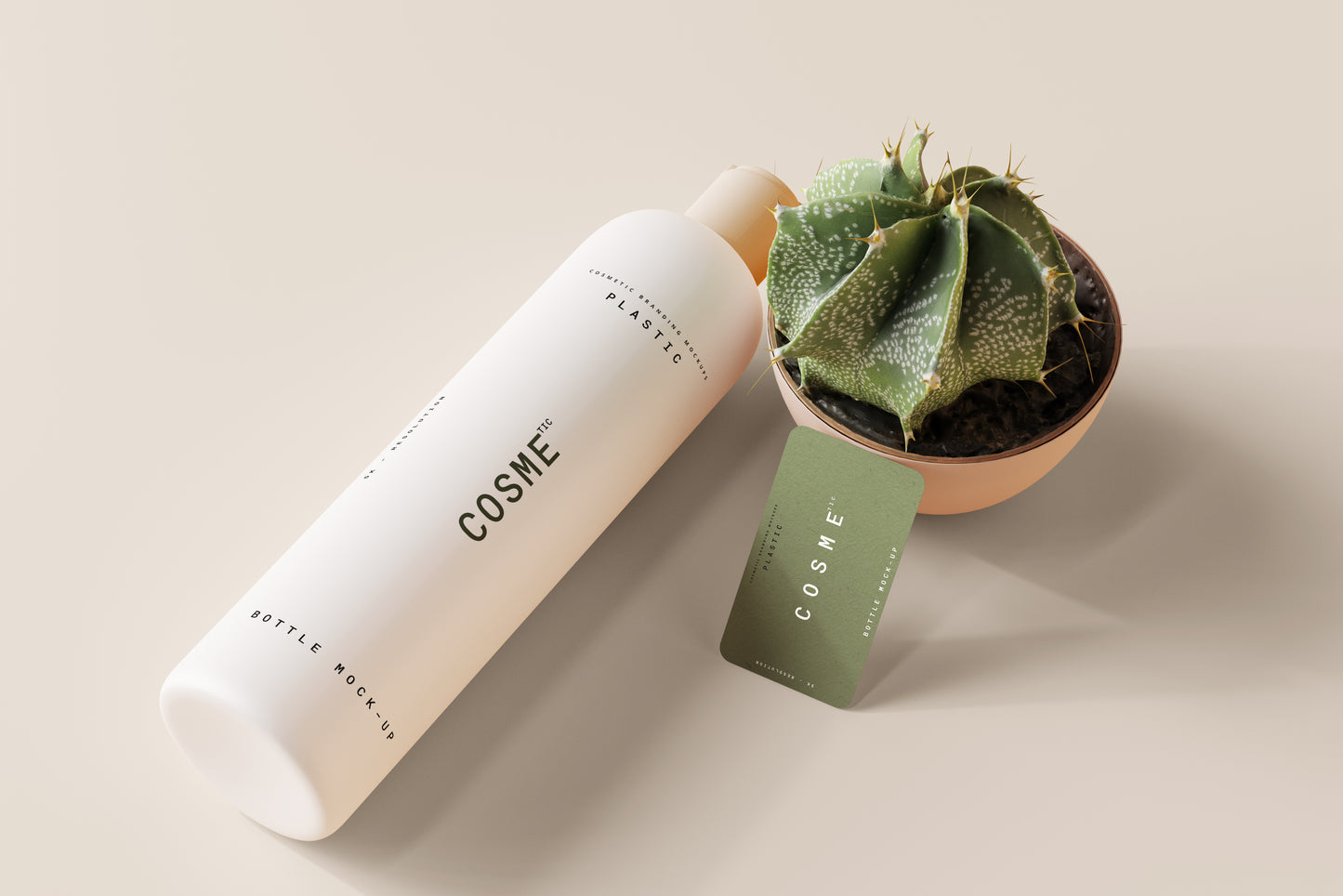 Disc Top-Cap Cosmetic Bottle Mockups - L