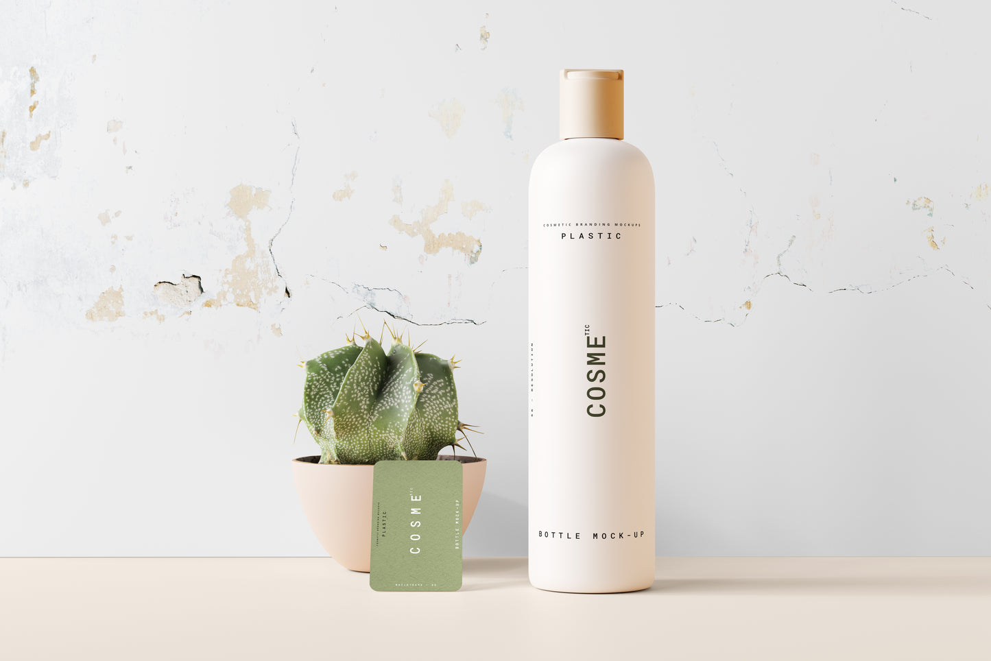 Disc Top-Cap Cosmetic Bottle Mockups - L