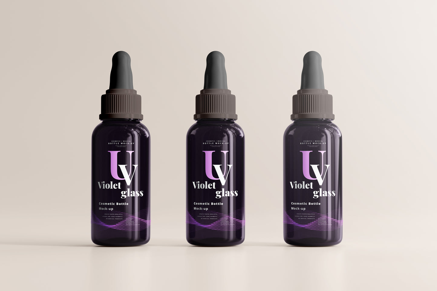 UV Glass Large Dropper Bottle Mockups