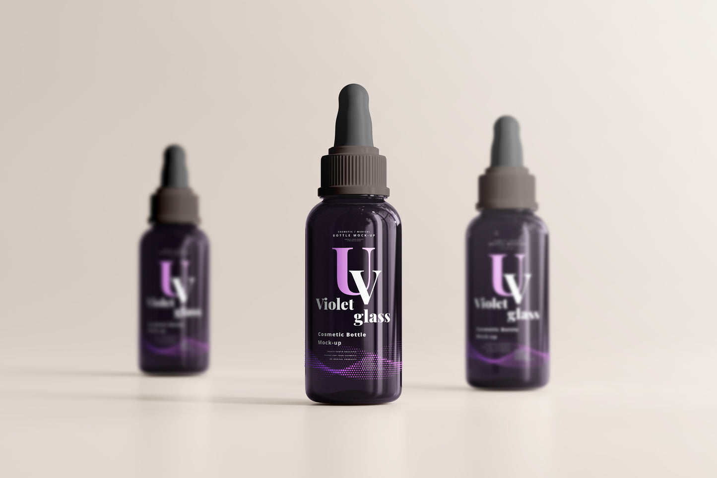 UV Glass Large Dropper Bottle Mockups