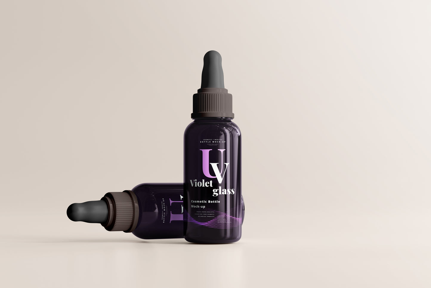 UV Glass Large Dropper Bottle Mockups