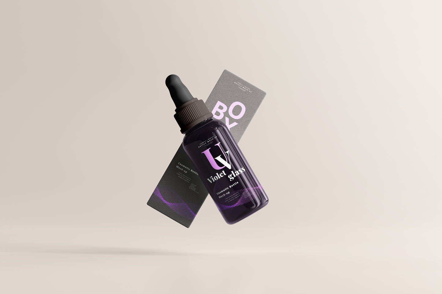 UV Glass Large Dropper Bottle Mockups