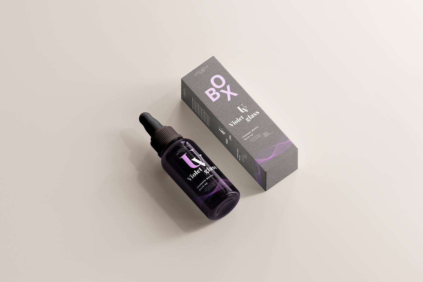 UV Glass Large Dropper Bottle Mockups