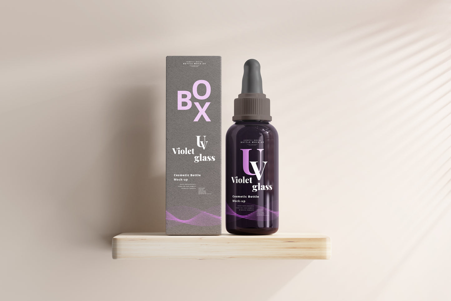 UV Glass Large Dropper Bottle Mockups