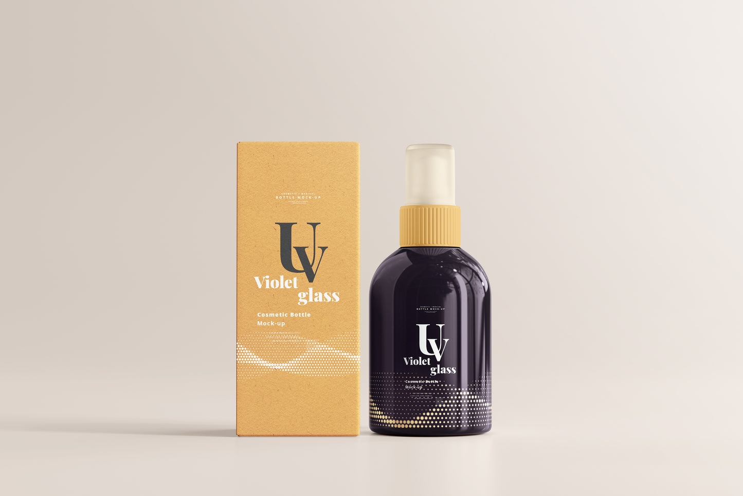 UV Glass Cosmetic Spray Bottle Mockups
