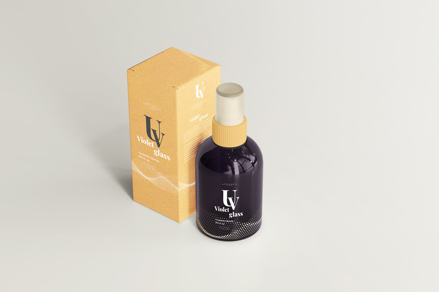 UV Glass Cosmetic Spray Bottle Mockups