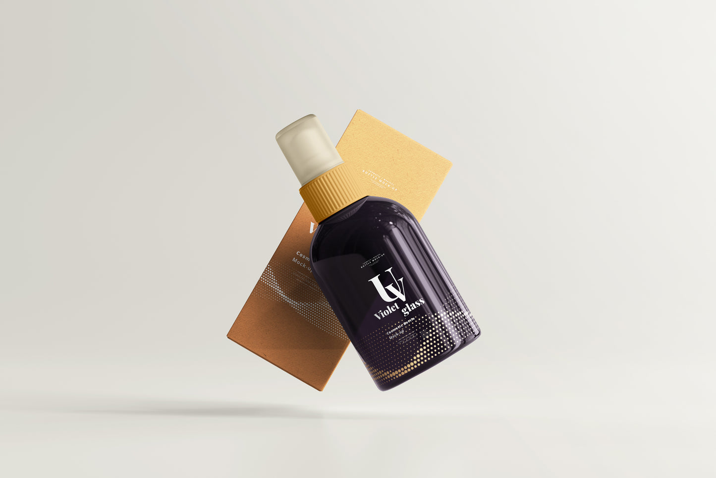 UV Glass Cosmetic Spray Bottle Mockups