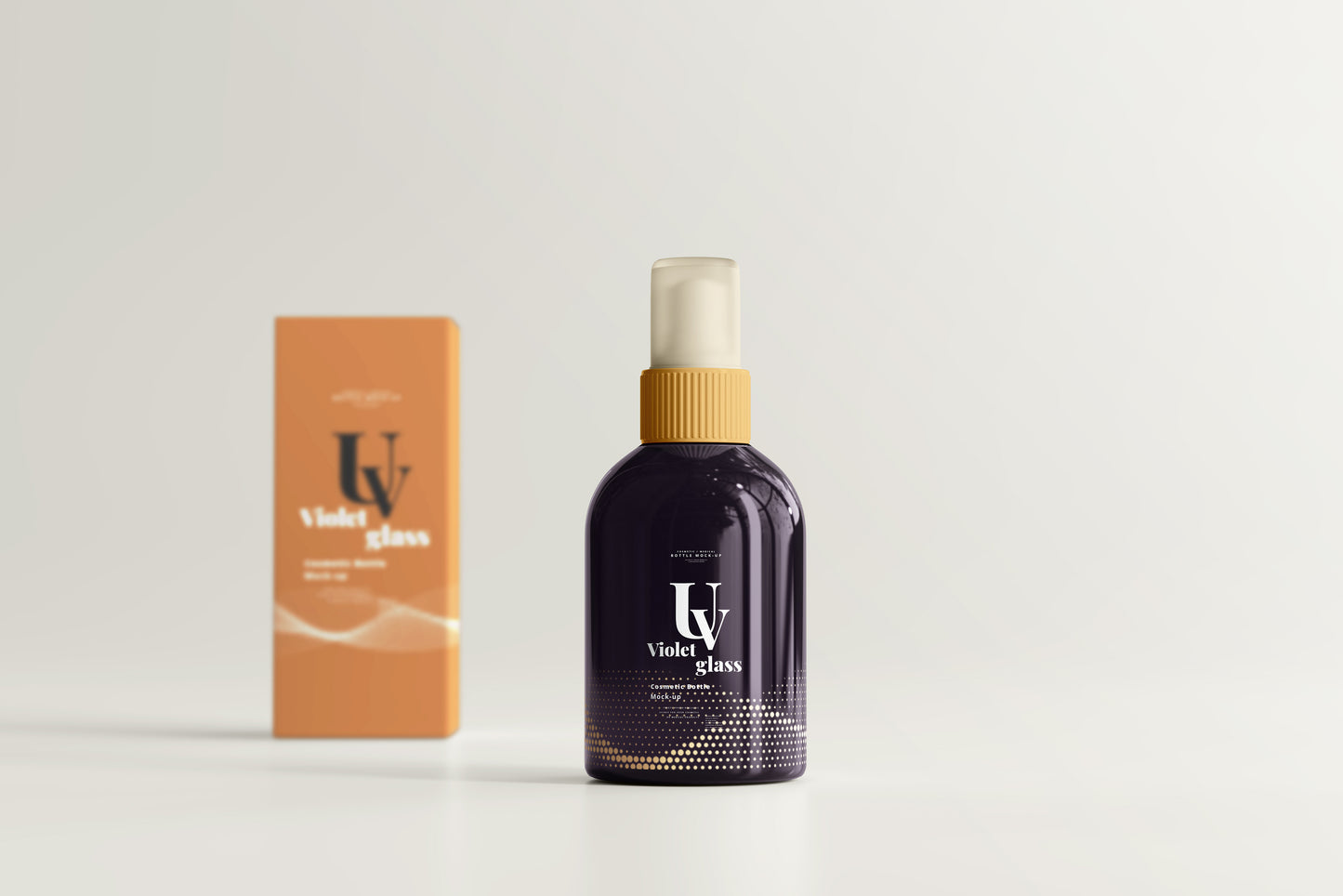 UV Glass Cosmetic Spray Bottle Mockups