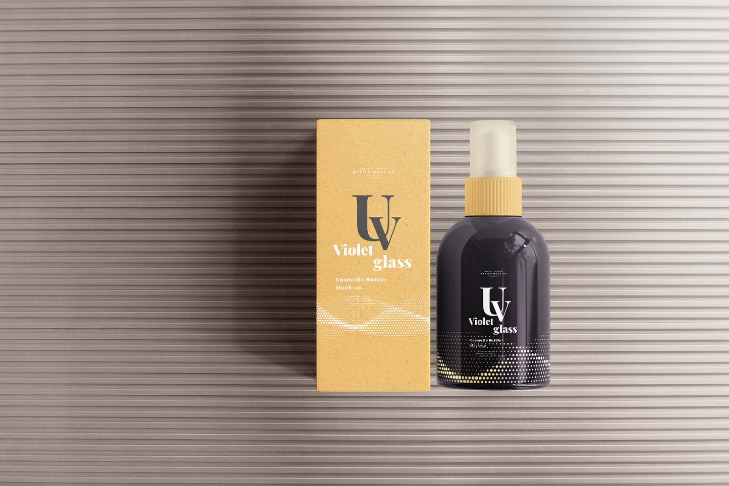UV Glass Cosmetic Spray Bottle Mockups
