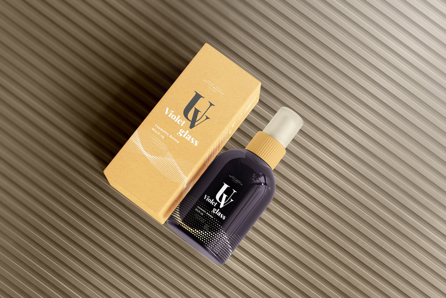 UV Glass Cosmetic Spray Bottle Mockups