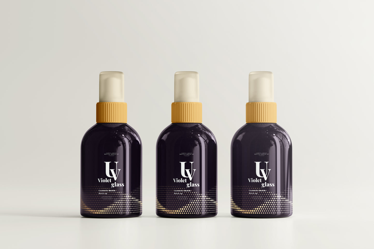 UV Glass Cosmetic Spray Bottle Mockups
