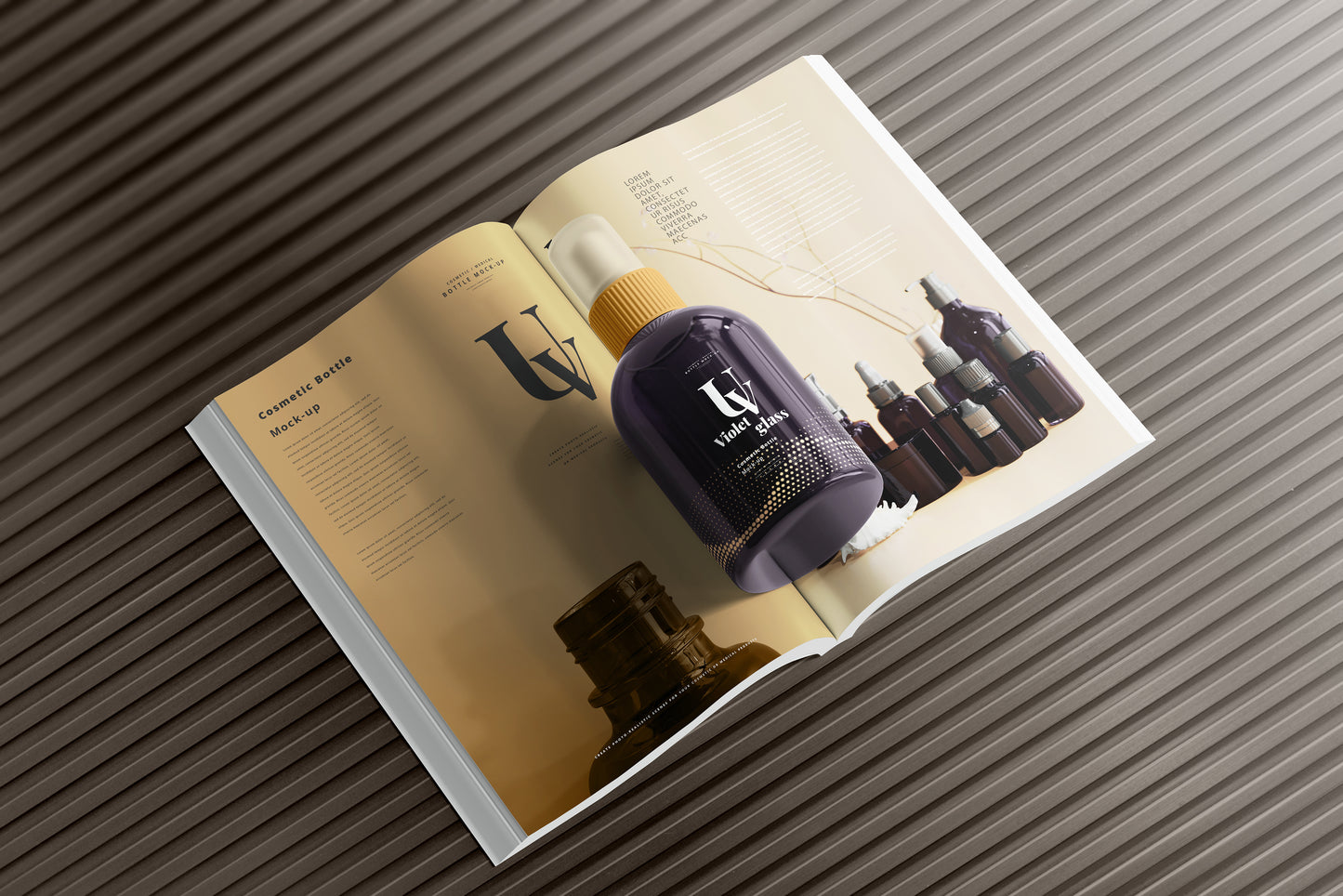 UV Glass Cosmetic Spray Bottle Mockups