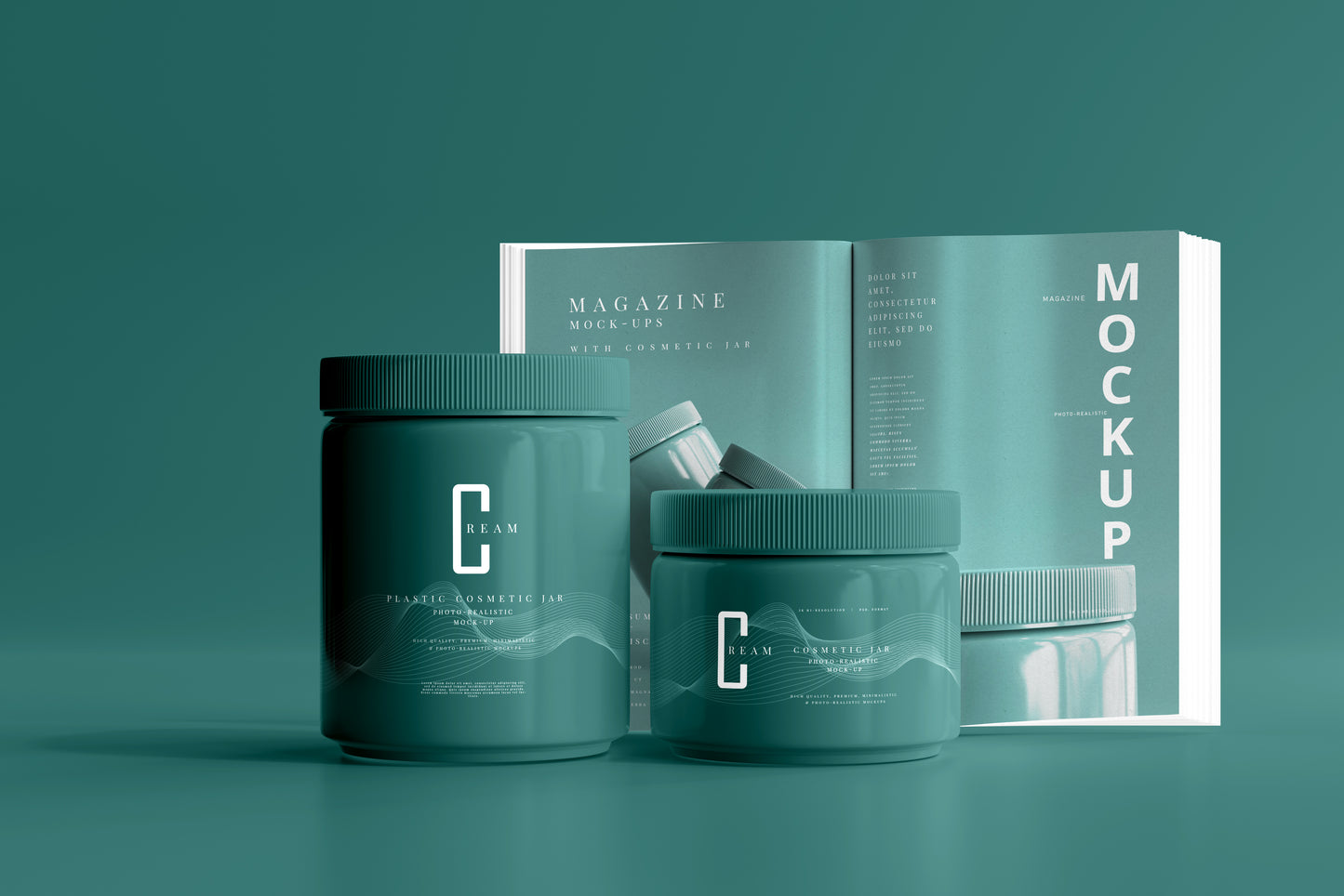 Plastic Cosmetic Jar Mockups