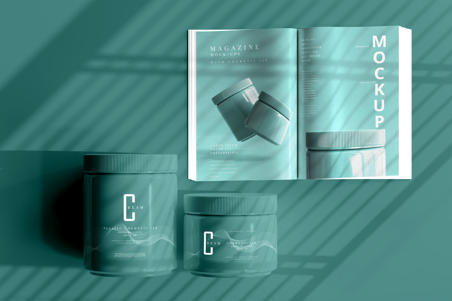 Plastic Cosmetic Jar Mockups