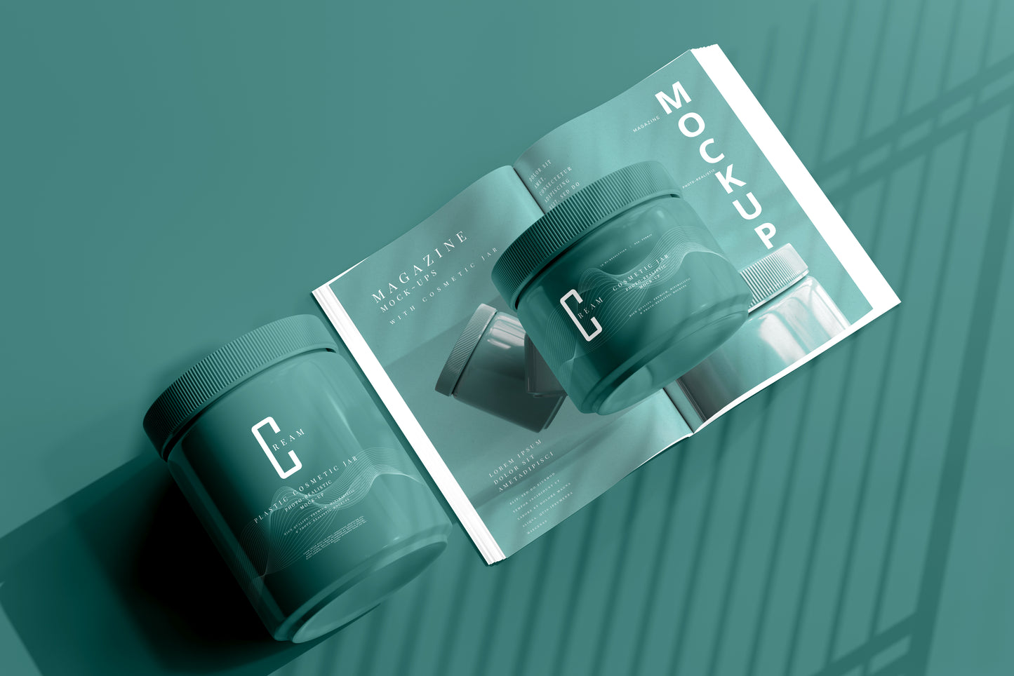 Plastic Cosmetic Jar Mockups