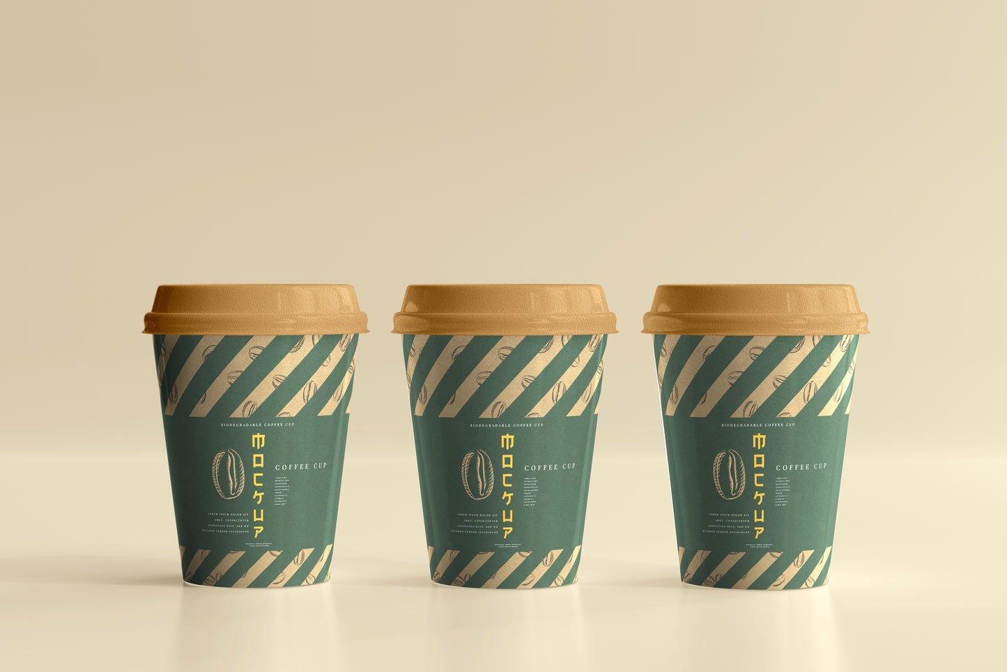 Biodegradable paper cup mockups