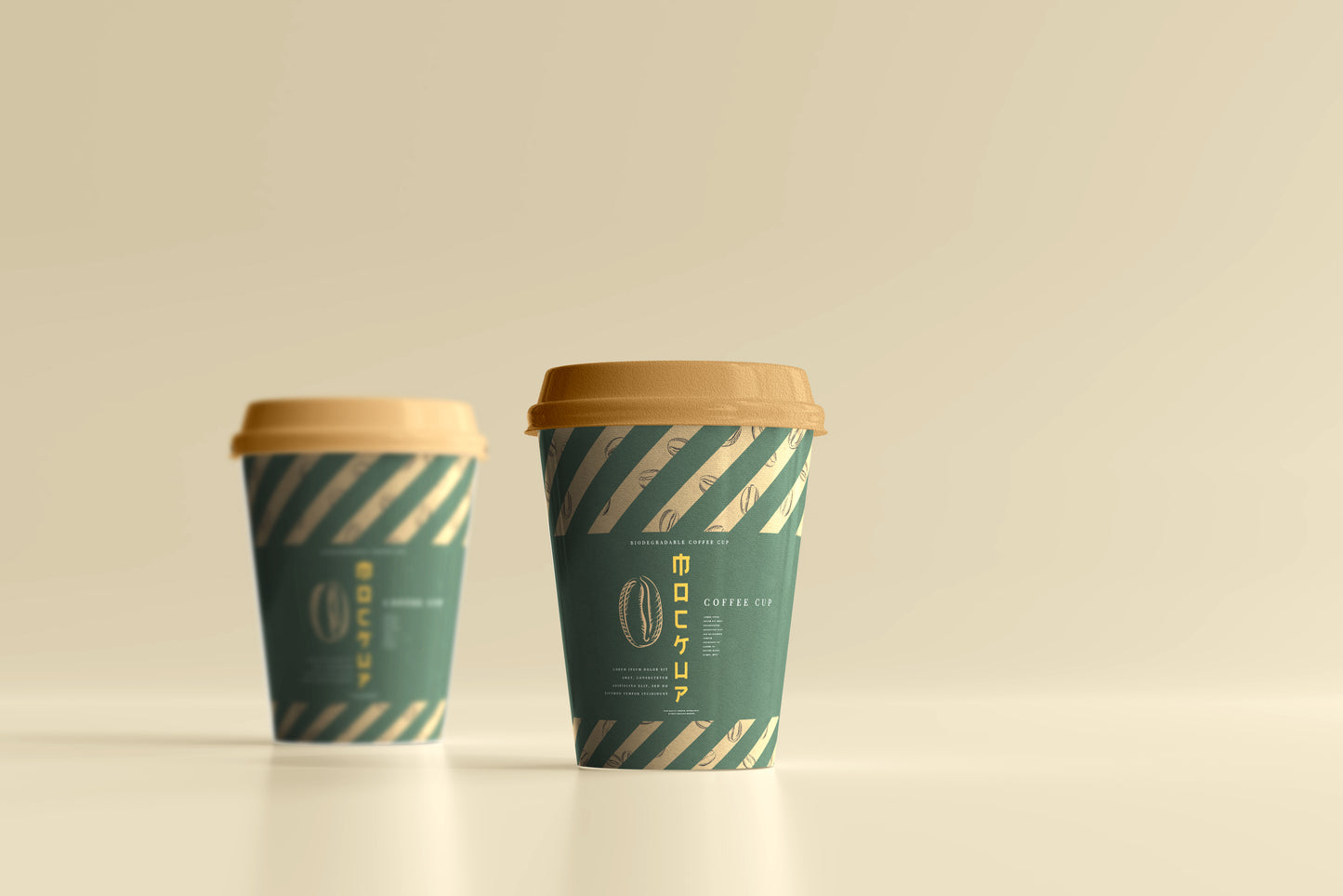Biodegradable paper cup mockups