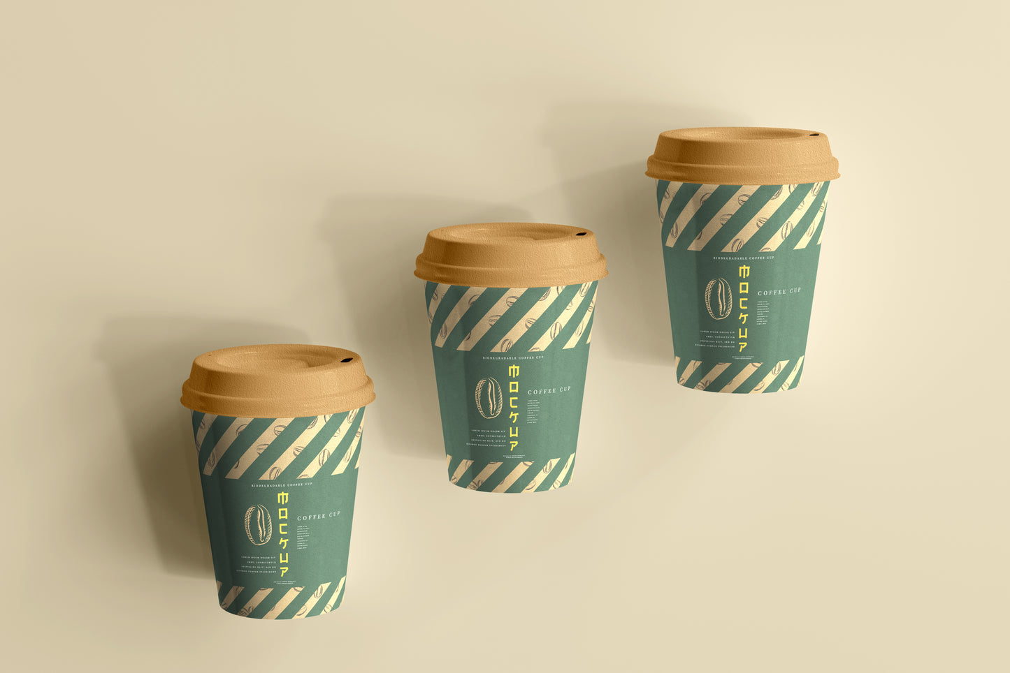 Biodegradable paper cup mockups