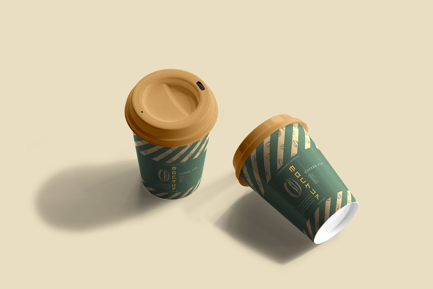 Biodegradable paper cup mockups