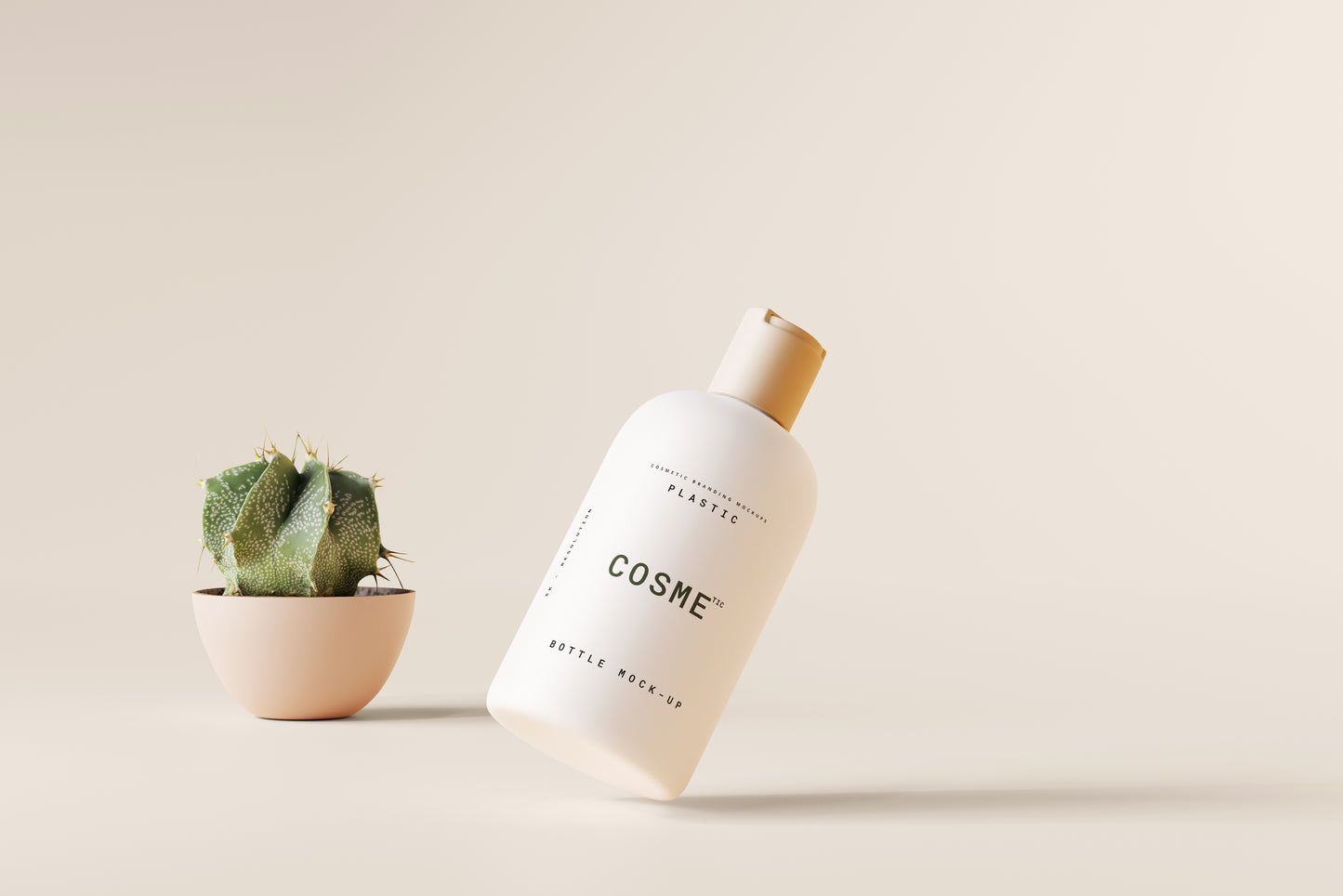 Disc Top-Cap Cosmetic Bottle Mockups - M