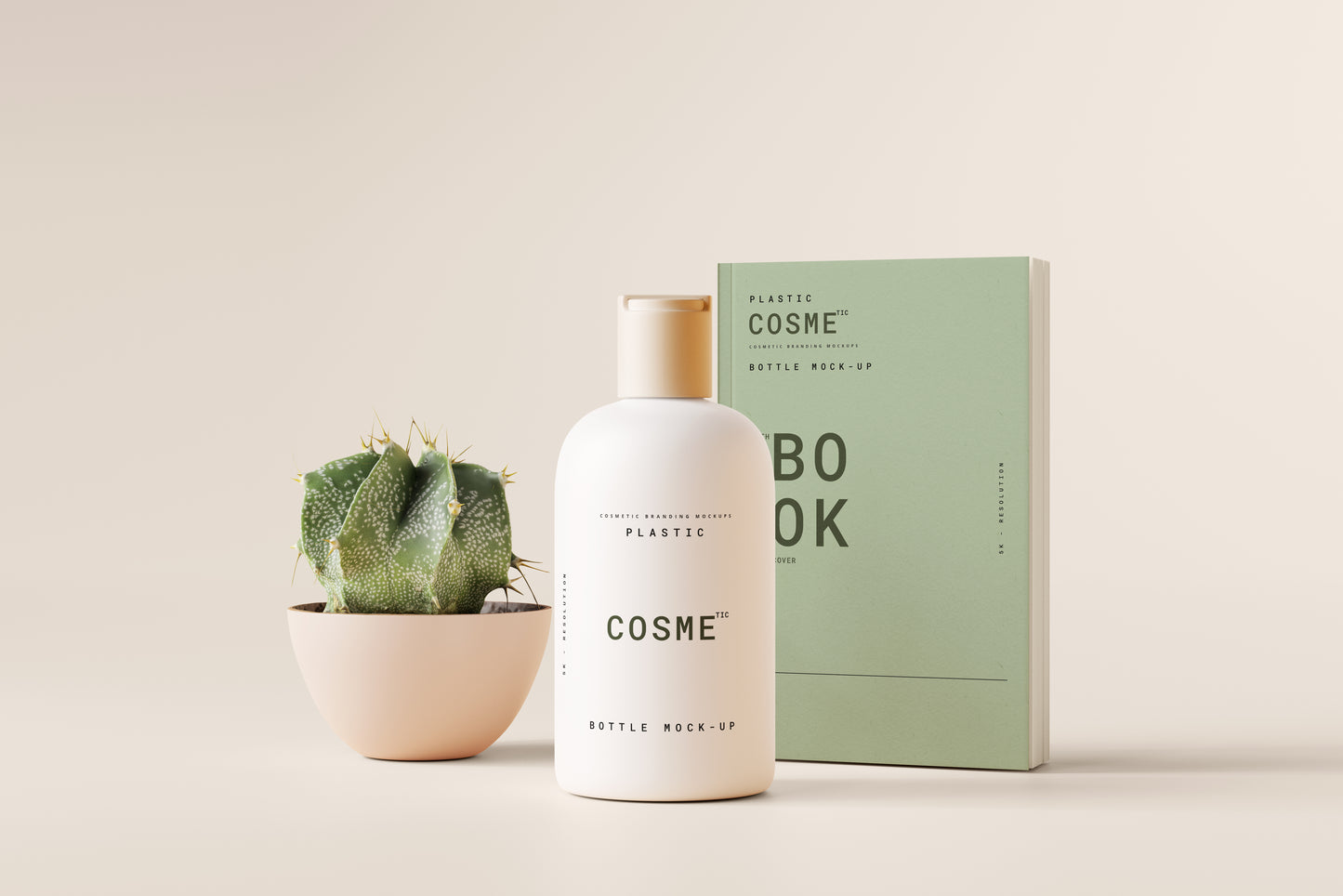 Disc Top-Cap Cosmetic Bottle Mockups - M