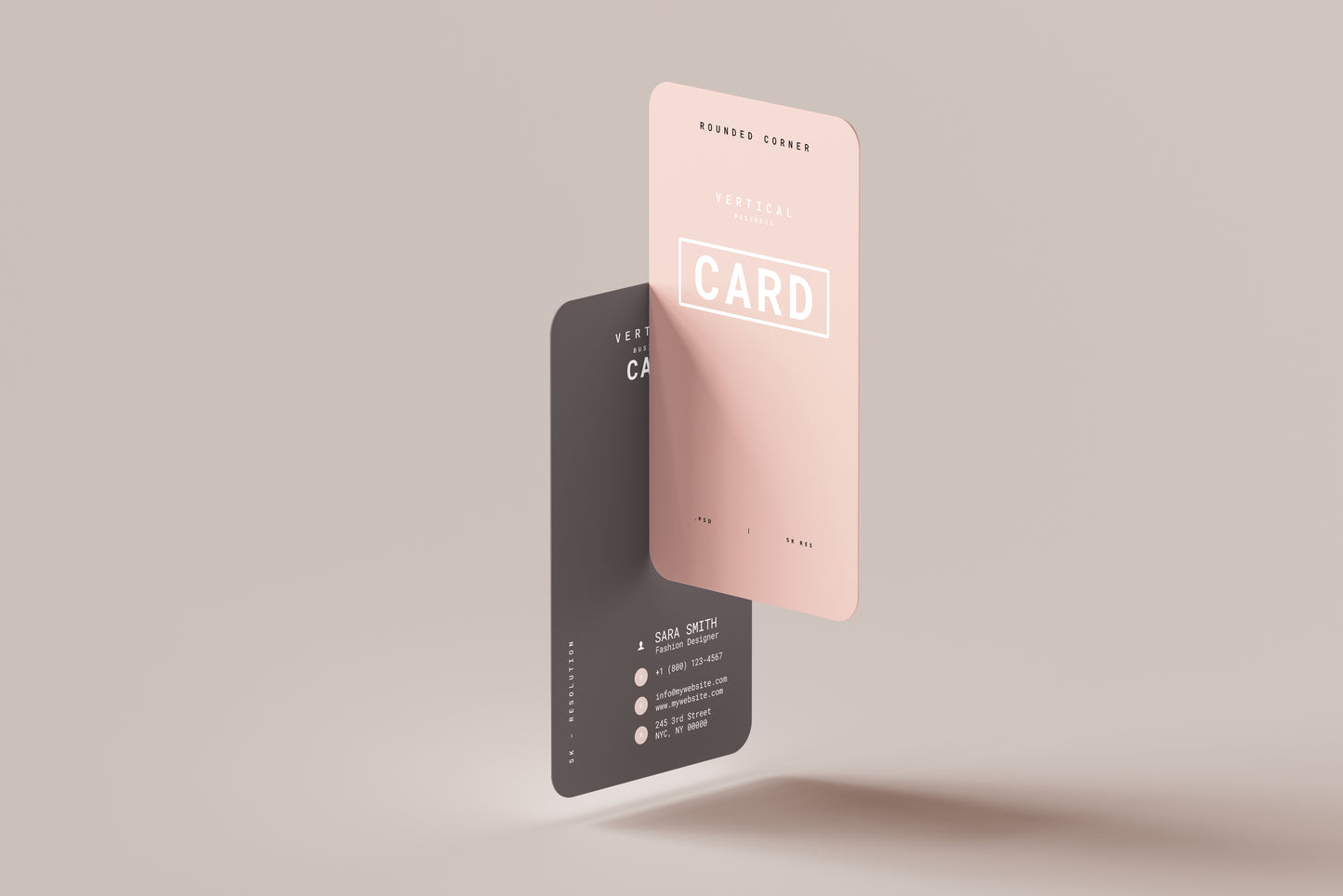 Vertical Business Card Mockups