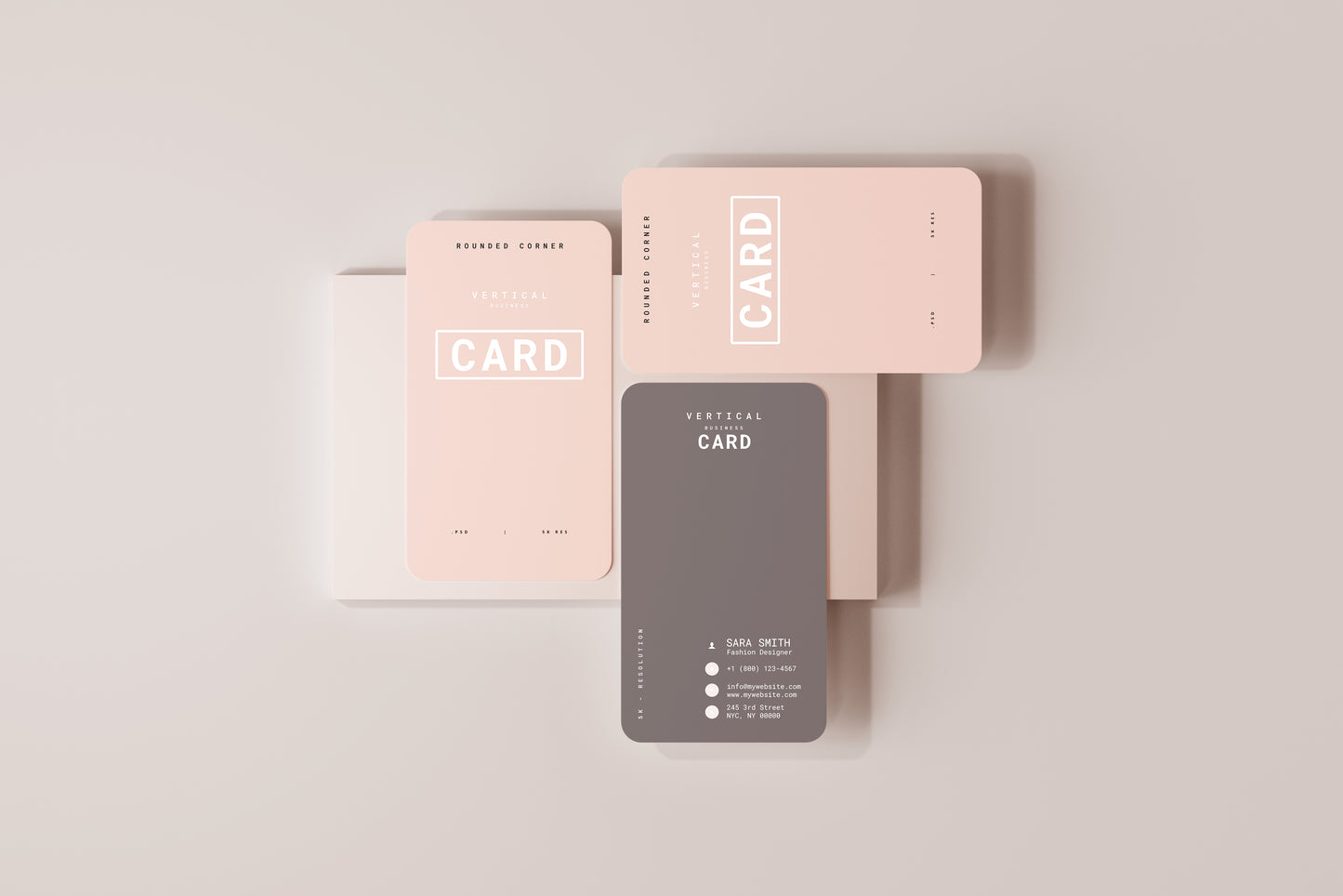 Vertical Business Card Mockups