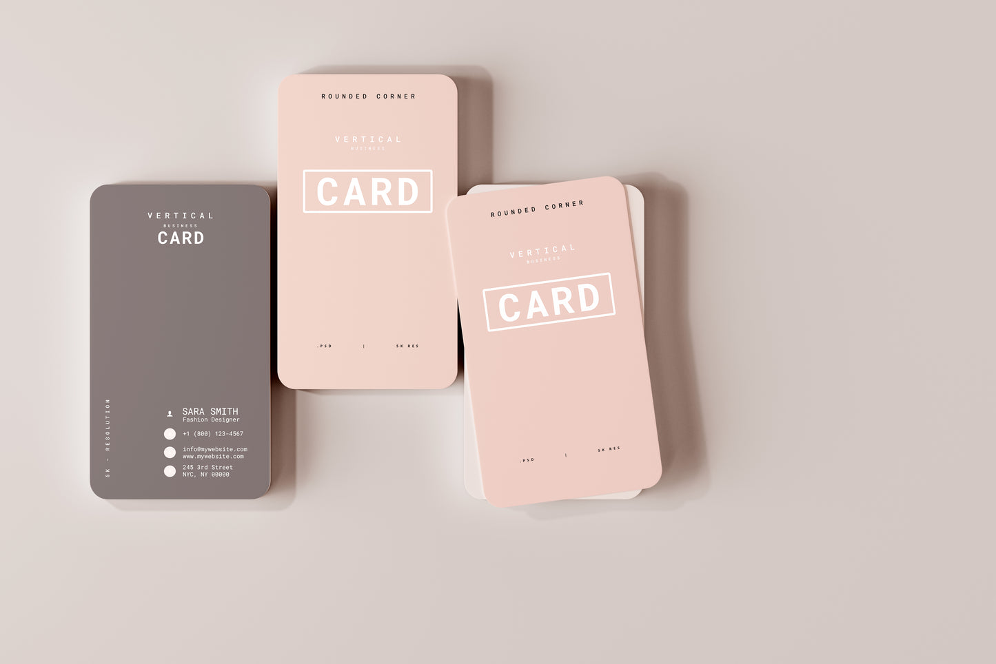 Vertical Business Card Mockups