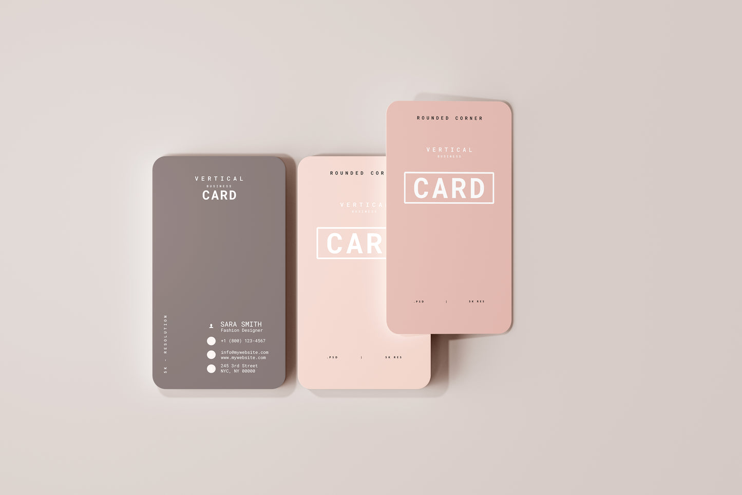 Vertical Business Card Mockups