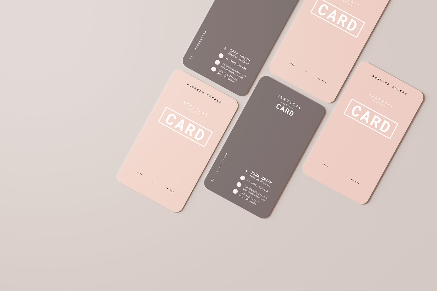 Vertical Business Card Mockups