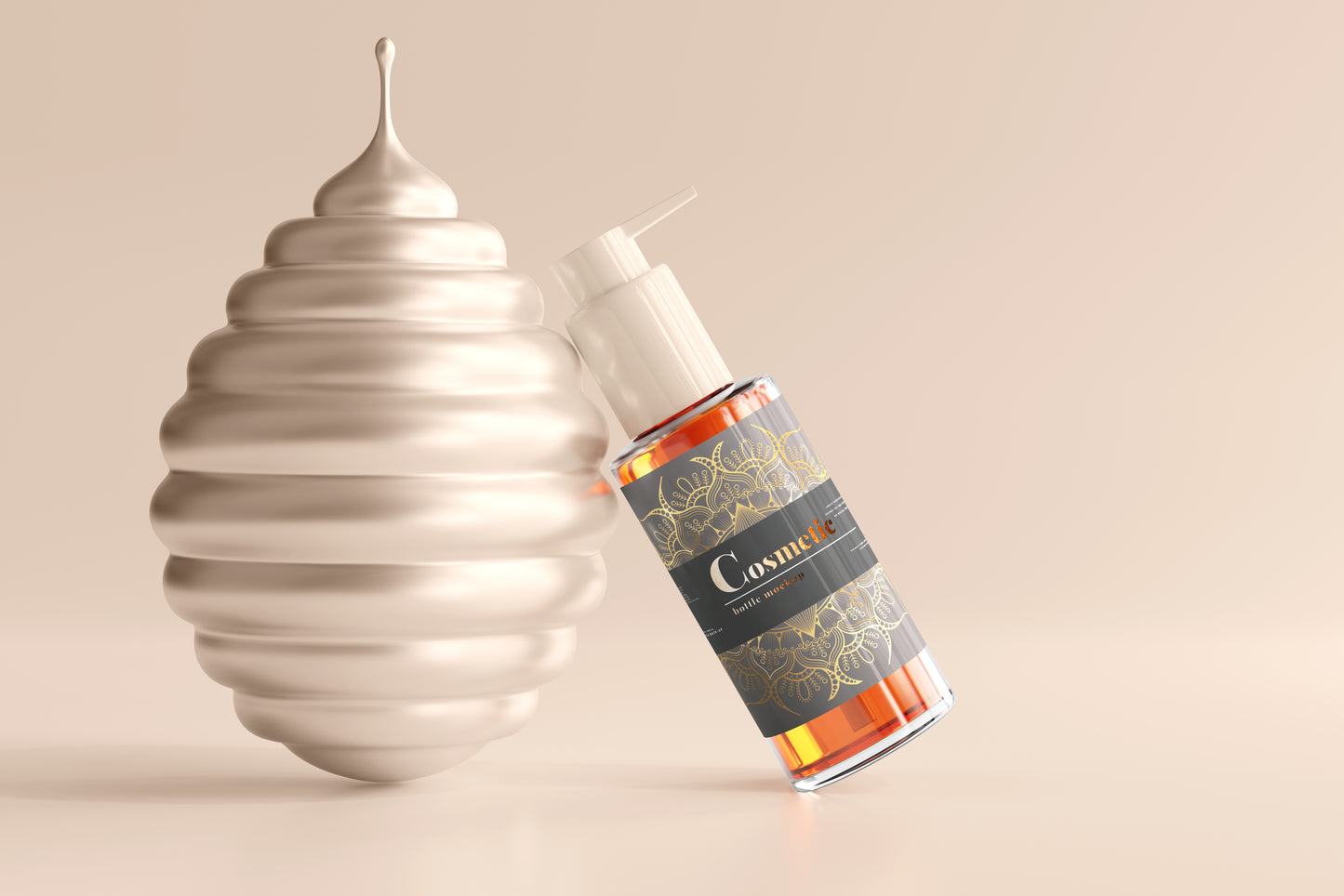 Pump Bottle Label Mockup