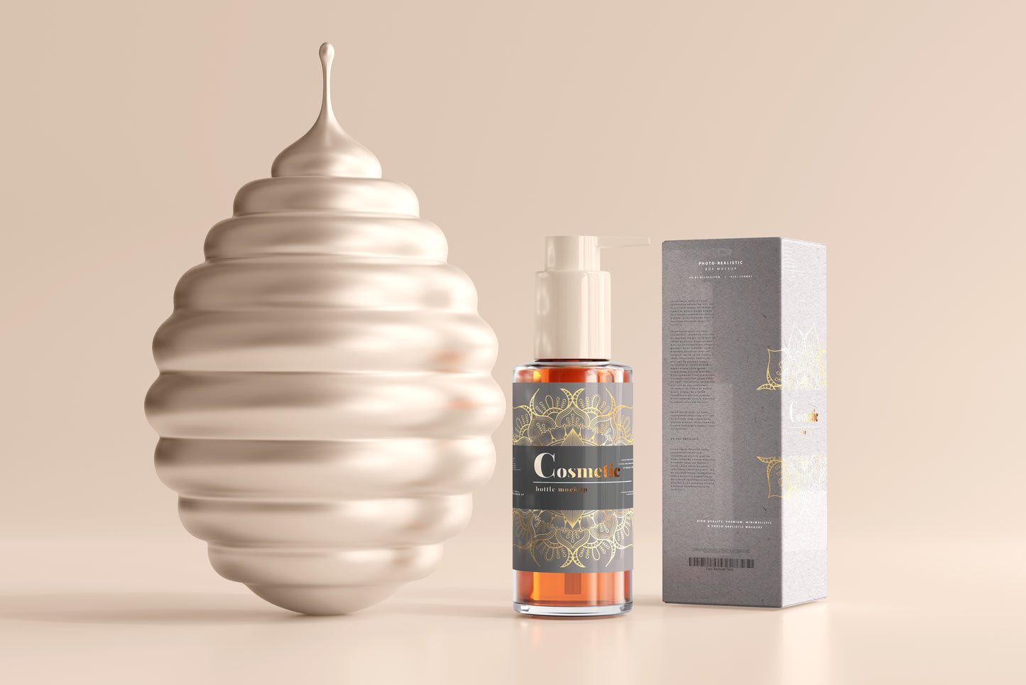 Pump Bottle Label Mockup