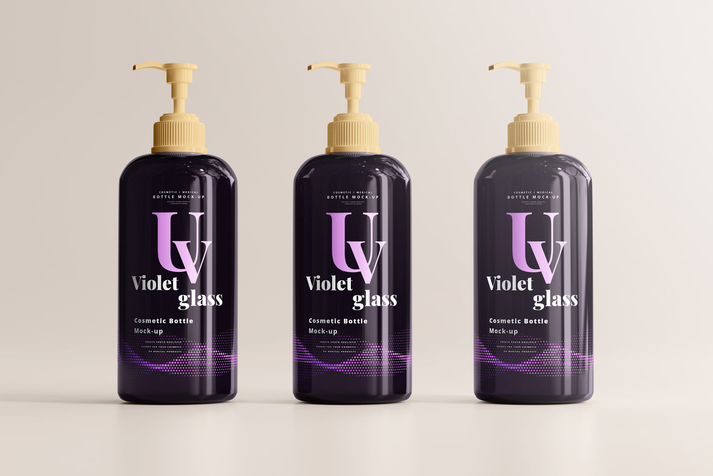 UV Glass Pump Bottle Mockups