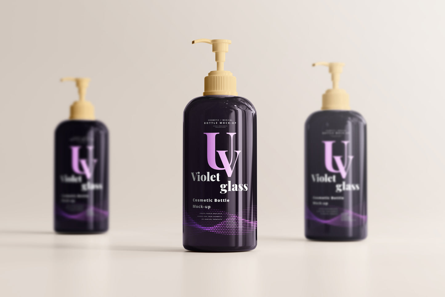 UV Glass Pump Bottle Mockups