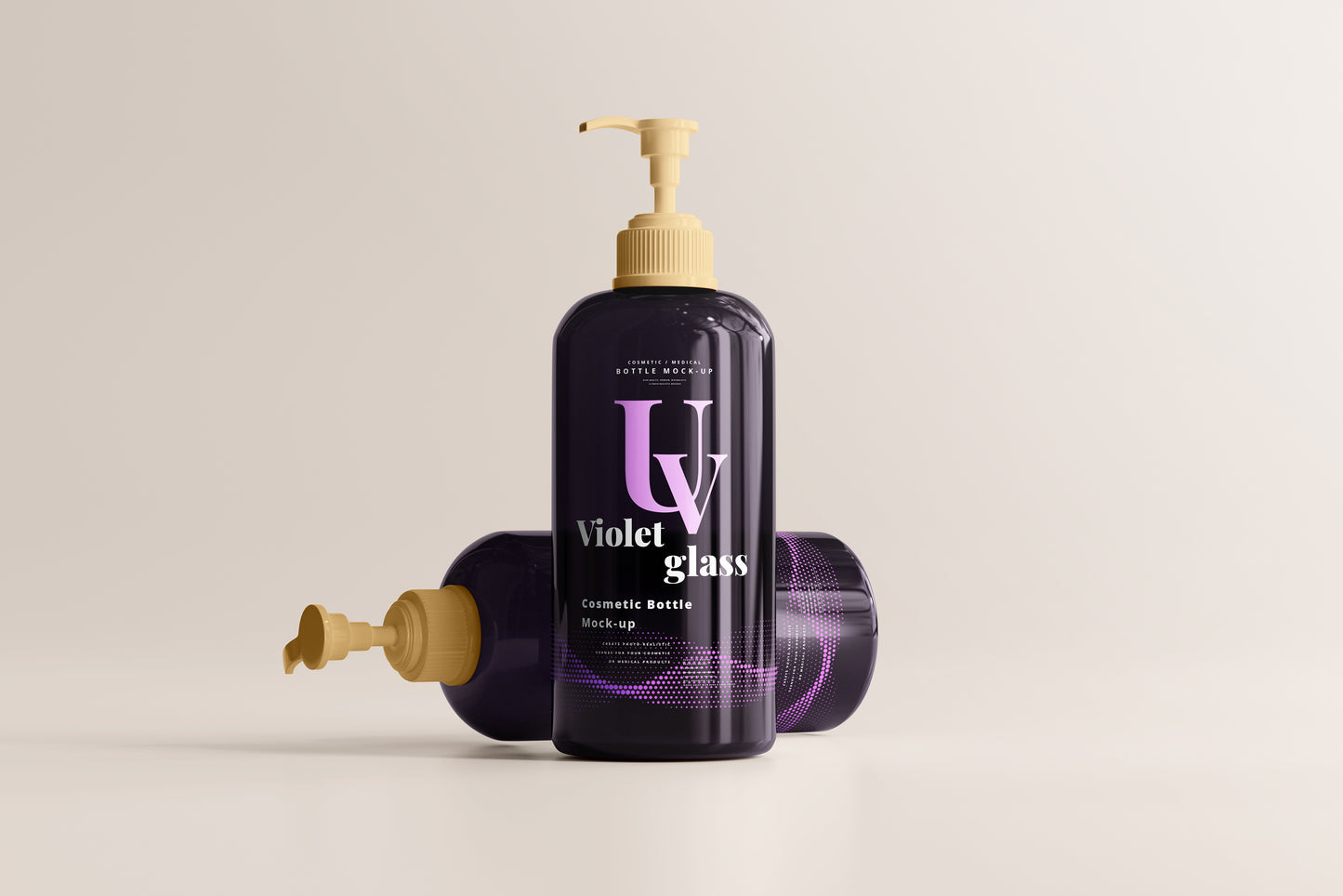 UV Glass Pump Bottle Mockups
