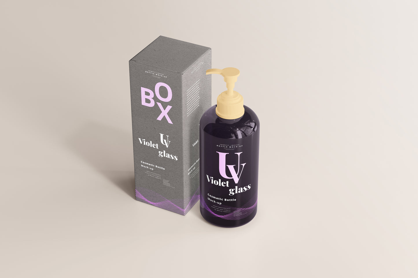 UV Glass Pump Bottle Mockups