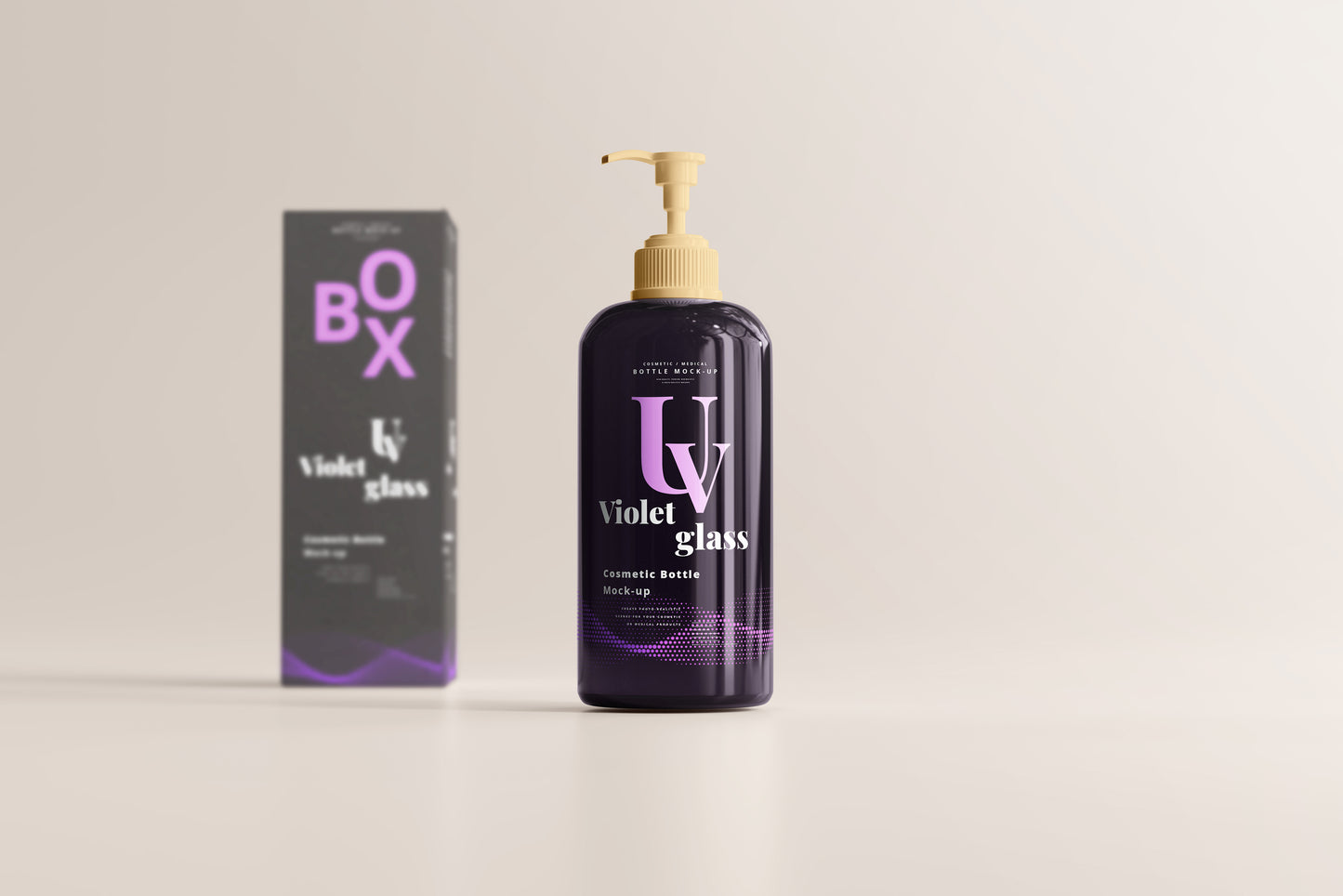 UV Glass Pump Bottle Mockups