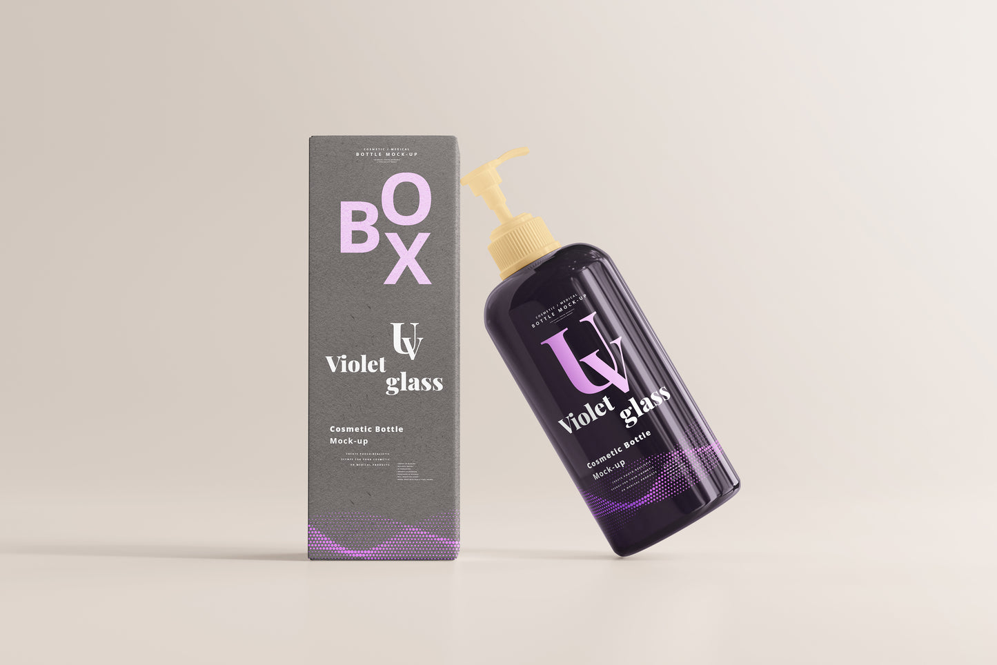 UV Glass Pump Bottle Mockups