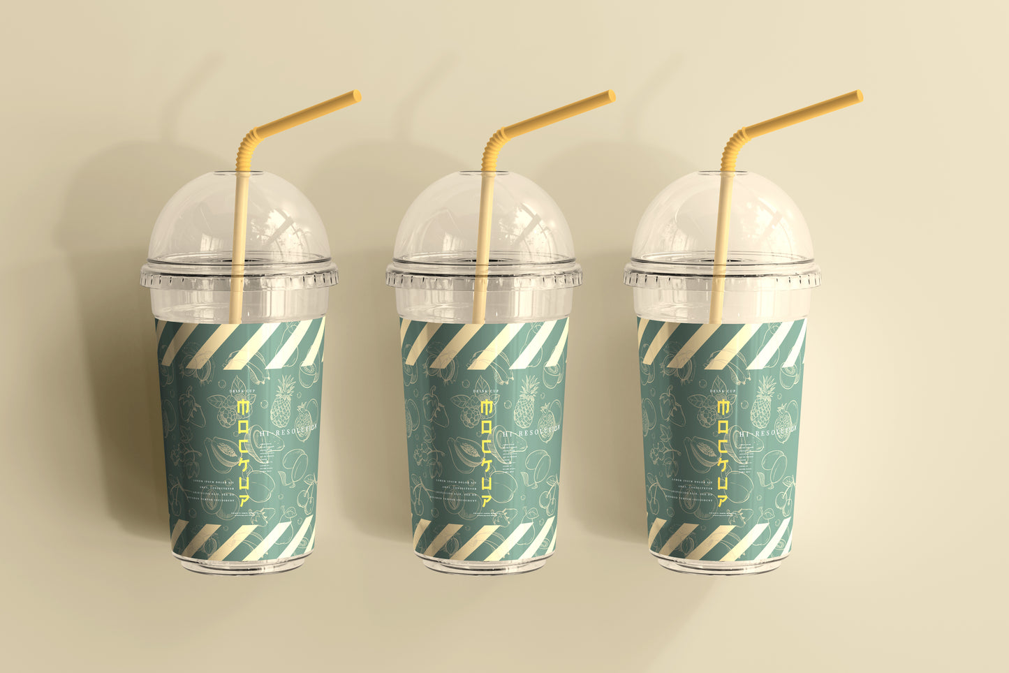 Rounded Lid Large Plastic Cup Mockup