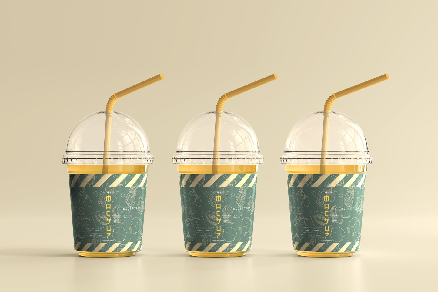 Rounded Lid Small Plastic Cup Mockup