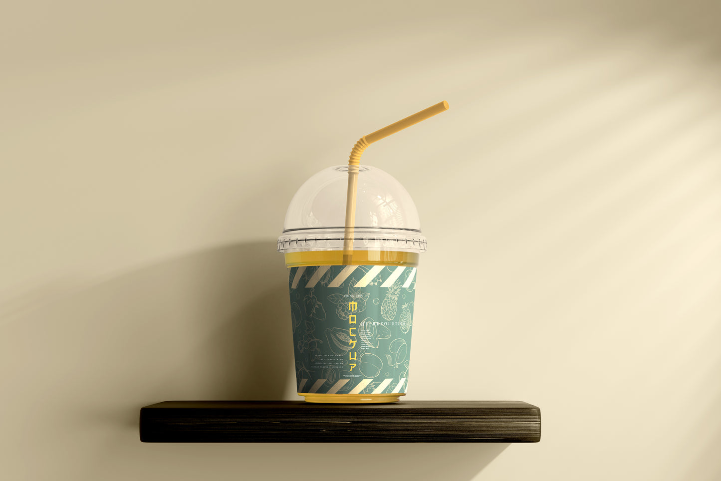 Rounded Lid Small Plastic Cup Mockup