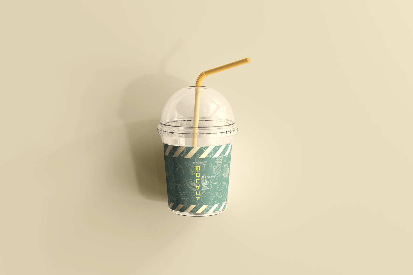 Rounded Lid Small Plastic Cup Mockup