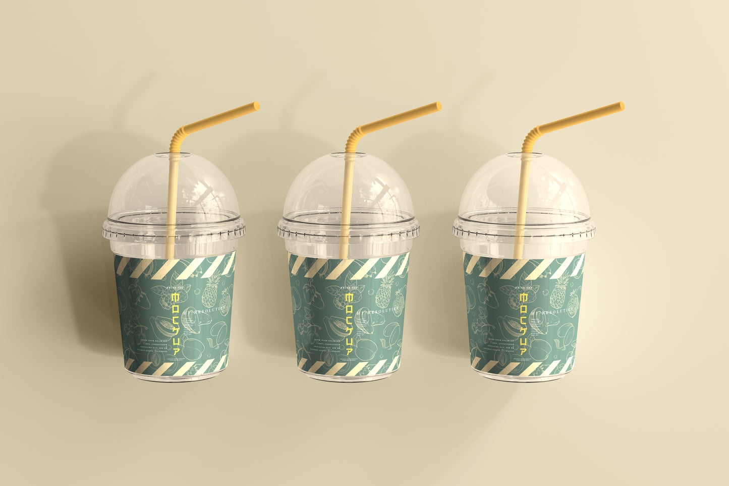 Rounded Lid Small Plastic Cup Mockup