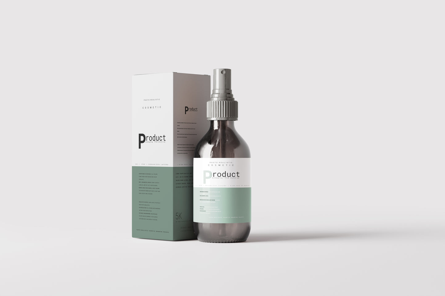Amber Glass Spray Bottle Mockup