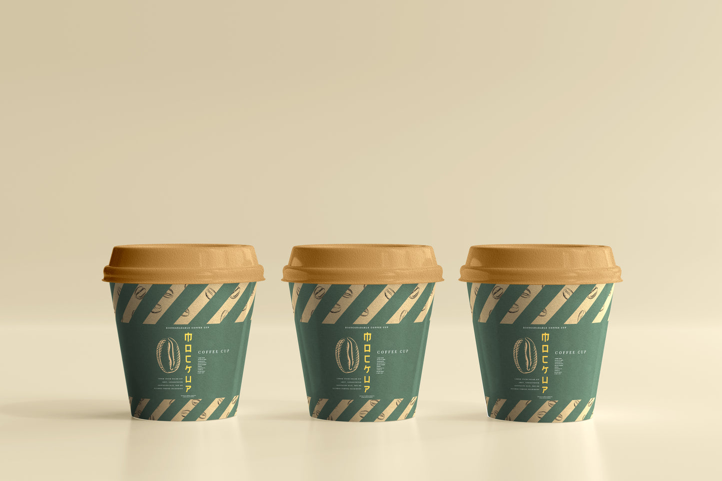 Biodegradable paper cup mockups