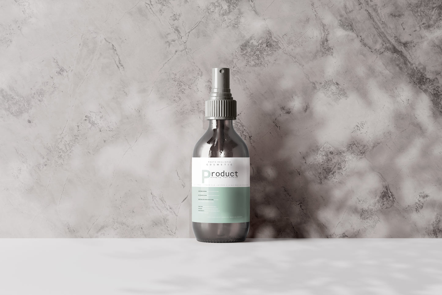 Amber Glass Spray Bottle Mockup