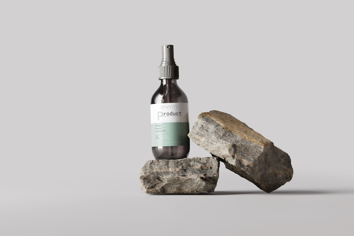 Amber Glass Spray Bottle Mockup