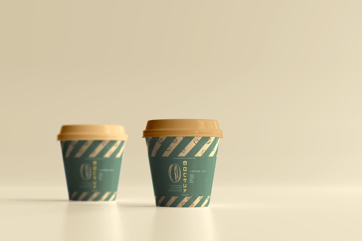 Biodegradable paper cup mockups