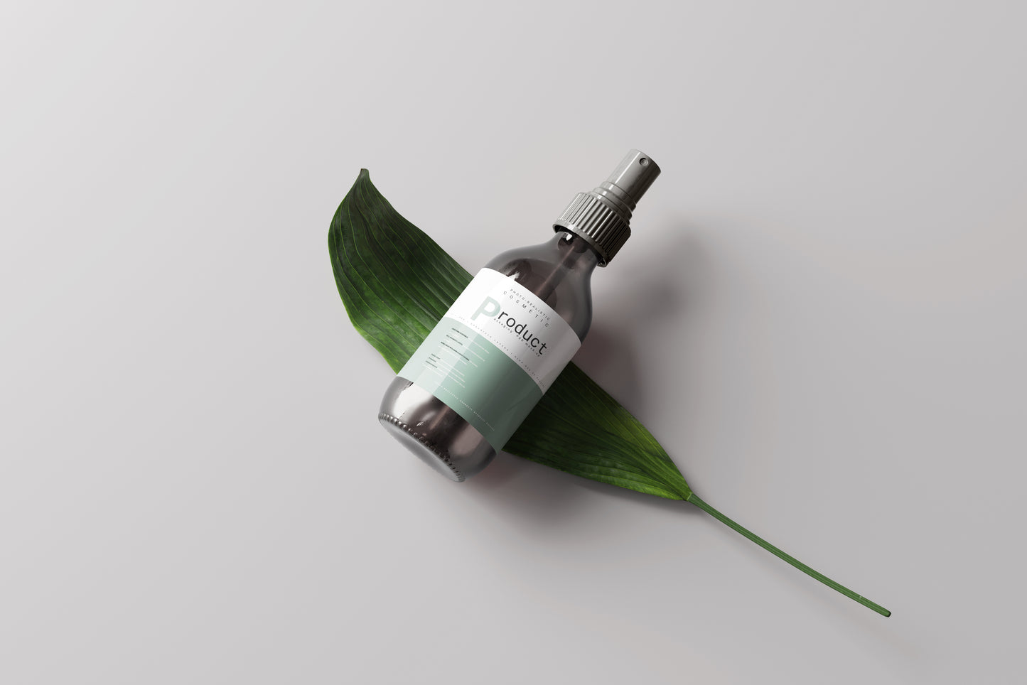Amber Glass Spray Bottle Mockup
