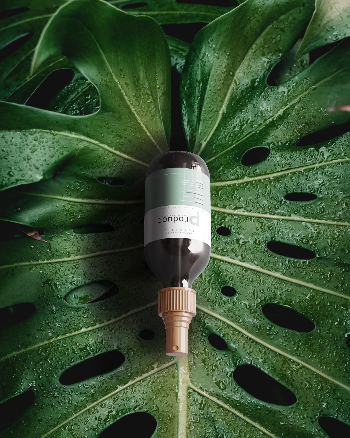 Amber Glass Spray Bottle Mockup
